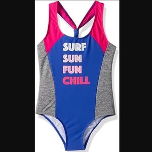 Big Chill Girls' One Piece Swimsuit with Fun Print Size 6X Multicolor 7548